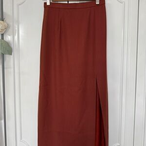 Women's Maxi Skirt in Rust with Side Slit